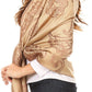 Sakkas Sarah Reversible Silky Soft Brocade Scarf Shawl Stole with Fringe