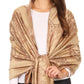 Sakkas Sarah Reversible Silky Soft Brocade Scarf Shawl Stole with Fringe