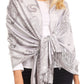 Sakkas Sarah Reversible Silky Soft Brocade Scarf Shawl Stole with Fringe