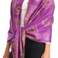 Sakkas Sarah Reversible Silky Soft Brocade Scarf Shawl Stole with Fringe