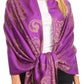 Sakkas Sarah Reversible Silky Soft Brocade Scarf Shawl Stole with Fringe