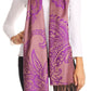 Sakkas Sarah Reversible Silky Soft Brocade Scarf Shawl Stole with Fringe