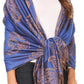 Sakkas Sarah Reversible Silky Soft Brocade Scarf Shawl Stole with Fringe