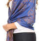 Sakkas Sarah Reversible Silky Soft Brocade Scarf Shawl Stole with Fringe