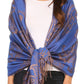 Sakkas Sarah Reversible Silky Soft Brocade Scarf Shawl Stole with Fringe