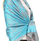 Sakkas Mia Reversible Brocade Paisley Scarf Wrap Shawl Soft and Light