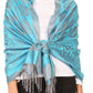 Sakkas Mia Reversible Brocade Paisley Scarf Wrap Shawl Soft and Light