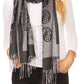 Sakkas Mia Reversible Brocade Paisley Scarf Wrap Shawl Soft and Light