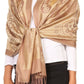 Sakkas Mia Reversible Brocade Paisley Scarf Wrap Shawl Soft and Light