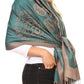 Sakkas Mia Reversible Brocade Paisley Scarf Wrap Shawl Soft and Light