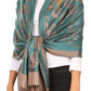 Sakkas Mia Reversible Brocade Paisley Scarf Wrap Shawl Soft and Light