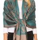 Sakkas Mia Reversible Brocade Paisley Scarf Wrap Shawl Soft and Light