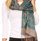 Sakkas Mia Reversible Brocade Paisley Scarf Wrap Shawl Soft and Light