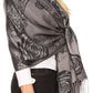Sakkas Tessa Reversible Rose Brocade Warm Soft Scarf Wrap Stole with Fringe