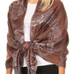 Sakkas Tessa Reversible Rose Brocade Warm Soft Scarf Wrap Stole with Fringe