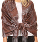 Sakkas Tessa Reversible Rose Brocade Warm Soft Scarf Wrap Stole with Fringe