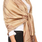 Sakkas Tessa Reversible Rose Brocade Warm Soft Scarf Wrap Stole with Fringe
