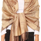 Sakkas Tessa Reversible Rose Brocade Warm Soft Scarf Wrap Stole with Fringe