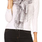 Sakkas Tessa Reversible Rose Brocade Warm Soft Scarf Wrap Stole with Fringe