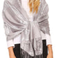 Sakkas Tessa Reversible Rose Brocade Warm Soft Scarf Wrap Stole with Fringe