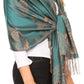 Sakkas Tessa Reversible Rose Brocade Warm Soft Scarf Wrap Stole with Fringe