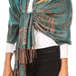 Sakkas Tessa Reversible Rose Brocade Warm Soft Scarf Wrap Stole with Fringe