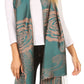 Sakkas Tessa Reversible Rose Brocade Warm Soft Scarf Wrap Stole with Fringe