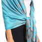 Sakkas Salome  Reversible Silky soft Wrap Shawl Scarf with Lovely Floral Brocade