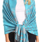 Sakkas Salome  Reversible Silky soft Wrap Shawl Scarf with Lovely Floral Brocade