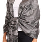 Sakkas Salome  Reversible Silky soft Wrap Shawl Scarf with Lovely Floral Brocade