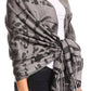 Sakkas Salome  Reversible Silky soft Wrap Shawl Scarf with Lovely Floral Brocade