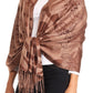 Sakkas Salome  Reversible Silky soft Wrap Shawl Scarf with Lovely Floral Brocade