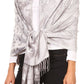 Sakkas Salome  Reversible Silky soft Wrap Shawl Scarf with Lovely Floral Brocade