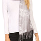 Sakkas Salome  Reversible Silky soft Wrap Shawl Scarf with Lovely Floral Brocade
