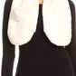 Sakkas Elise Faux Fur Mink Soft Warm Scarf with Pom-Pom
