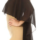 Sakkas Anya Women's Soft Chiffon Wedding Bridesmaid Bridal Cape Wrap Bolero Shrug