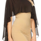 Sakkas Anya Women's Soft Chiffon Wedding Bridesmaid Bridal Cape Wrap Bolero Shrug
