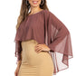 Sakkas Anya Women's Soft Chiffon Wedding Bridesmaid Bridal Cape Wrap Bolero Shrug