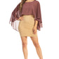 Sakkas Anya Women's Soft Chiffon Wedding Bridesmaid Bridal Cape Wrap Bolero Shrug