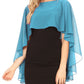 Sakkas Anya Women's Soft Chiffon Wedding Bridesmaid Bridal Cape Wrap Bolero Shrug