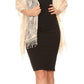 Sakkas Mari Women's Large Lightweight Soft Lace Scarf Wrap Shawl Floral and Fringe