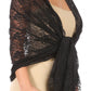Sakkas Mari Women's Large Lightweight Soft Lace Scarf Wrap Shawl Floral and Fringe