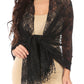 Sakkas Mari Women's Large Lightweight Soft Lace Scarf Wrap Shawl Floral and Fringe