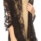 Sakkas Mari Women's Large Lightweight Soft Lace Scarf Wrap Shawl Floral and Fringe
