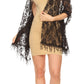 Sakkas Mari Women's Large Lightweight Soft Lace Scarf Wrap Shawl Floral and Fringe