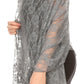 Sakkas Mari Women's Large Lightweight Soft Lace Scarf Wrap Shawl Floral and Fringe
