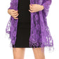 Sakkas Mari Women's Large Lightweight Soft Lace Scarf Wrap Shawl Floral and Fringe