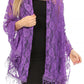 Sakkas Mari Women's Large Lightweight Soft Lace Scarf Wrap Shawl Floral and Fringe