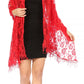 Sakkas Mari Women's Large Lightweight Soft Lace Scarf Wrap Shawl Floral and Fringe