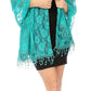 Sakkas Mari Women's Large Lightweight Soft Lace Scarf Wrap Shawl Floral and Fringe